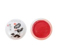 Cabilock Tampon Encreur Chinois Rouge pour Calligraphie et Peinture Boîte en Céramique 9 CM Pigment Lavable Uniforme Multi-Usages pour Papier Tissu et Bois Bureau et DIY Artistique