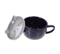 Cabilock Tasse à Café Céramique avec Couvercle Design Chat Cartoon Tasse à Cappuccino Décorative pour Thé Lait Café Cadeau Original pour Amoureux des Chats