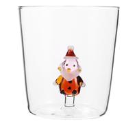 Cabilock Tasse à café transparente de 300 ml avec Père Noël pour boissons chaudes et froides, pour les fêtes et au quotidien.