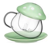 Cabilock Tasse à Thé avec Infuseur et Couvercle Mug Décoratif avec Sous Tasse Céramique pour Usage Domestique et