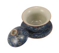 Cabilock Tasse à Thé Céramique avec Couvercle Bol Rétro Porcelaine pour Infusion de Noir et Oolong Mug Traditionnel Chinois pour Usage Quotidien et Cadeau Élégant