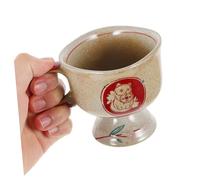 Cabilock Tasse à Thé Japonaise Céramique Rétro avec Anse Tasse de Dégustation Décorative Style Maneki Neko pour Cérémonie et Usage
