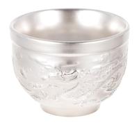 Cabilock Tasse à Thé Plaquée Argenté Rétro, Style Chinois, Décor | Relief Tridimensionnel, Surface Argentée, Résistance à Haute Température, pour Dégustation, Maison, Saké