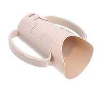 Cabilock Tasse de Soin Beige avec Double Poignée Ergonomique et Ouverture Inclinée pour Personnes Âgées Alitées et Dysphagiques, Support de Réhabilitation en Plastique