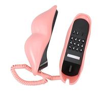 Cabilock téléphone à lèvres rouges téléphone filaire décor de bureau décor de téléphone à la maison bouche téléphone téléphones de décoration pour la maison rétro Résine synthétique rose