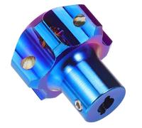 Cabilock Tête de Clé Moto en Titane Bleu, Couvercle Décoratif | Finition Brûlée Bleue, Métal Titane, Installation Rapide avec Outil, Anneau Décoratif Inclus, pour Clés de Scooter et Moto