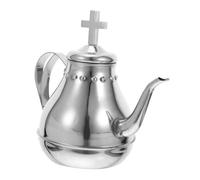 Cabilock Théière Acier Inoxydable Argentée avec Infuseur Bouilloire Vintage Portable pour Communion et Rituels Religieux Résistance et Entretien Hygiénique pour Prêtres et Communautés