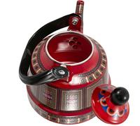 Cabilock Théière émaillée - Vintage - Bouilloire antique - Rétro - Bouilloire nostalgique - Cafetière émaillée - Pichet à induction - 1,7 l - Rouge