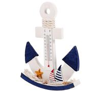 Cabilock Thermomètre Décoratif en Bois en Forme Dancre Ornement pour La Maison Style Méditerranéen Thème Océan Bureau