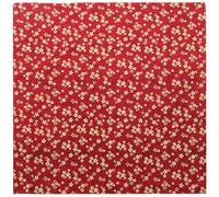 Cabilock Tissu Emballage Japonais Coton Résistant Carré avec Motif Floral Rouge pour Boîte Lunch Bento et Cadeaux