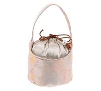 Cabilock Travel Tea Set Organizer Bag with Insulated Teapot Cozy and Dust Cover Compact Chinese Style Drawstring Pouch for Teacups and Teapots Beige
