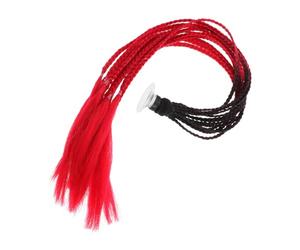 Cabilock Tresses Casque Légères avec Ventouse Accessoires Décoratifs Colorés pour Casque Queue de Cheval Stylée Noir et Rouge Flamme Facile à Installer et Portable