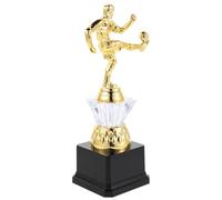 Cabilock Trophée de Football Féminin en Plastique Doré 24 CM - Mini Trophée de Récompense Sportive pour Compétitions Scolaires et Tournois - Prix de Participation et Succès Réutilisable