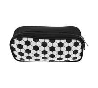 Cabilock Trousse à Crayons Zippée Motif Football pour Adolescents Grosse Capacité Rectangulaire en Polyester Trousse Scolaire Un Compartiment pour Fournitures et Voyage
