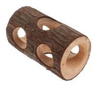 Cabilock Tunnel en Bois Naturel pour Lapins et Gerbilles, à Mâcher de Tronc d'arbre Marron, Réduit L'ennui et Offre Un Espace Privé Sécurisé