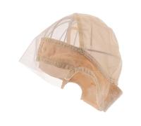 Cabilock U-shaped Elastic Mesh Lace Wig Cap Beige With Adjustable Straps Breathable Velvet Lace Hair Net For Women Stretchy And Wig Making Accessory