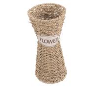Cabilock Vase Panier à Fleurs Tissé Pot de Fleurs Artificielles et Séchées Décoration Maison et Mariage Support Portable Poignée Pratique 30 Cm de Haut Vase en Rotin pour Bureau et Extérieur