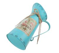 Cabilock Vase Rustique Chics Vase en Métal Galvanisé Pot à Lait Vintage Pichet à Fleurs Décoratif Ferme Arrosoir pour Cuisine Maison Salle de Bain Bleu