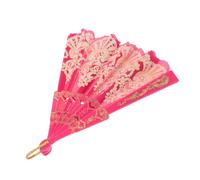Cabilock Ventilateur du palais éventail en papier à main ventilateurs pliants décoratifs éventail vintage Ventilateur de main pliable éventails de mariage Fan de danse Plastique Rosé