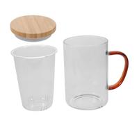 Cabilock Verre avec Infuseur Amovible et Couvercle Résistance Haute Température pour Infusion de Thé et Boissons Chaudes Adaptée Maison et Bureau