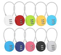 Cabilock Verrou à code pour casiers et bagages, lot de 10 cadenas en alliage de zinc avec corde, usage flexible pour bagages cabine et sacs à dos