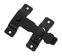 Cabilock Verrou de Porte Coulissante Fixation en Surface en Acier Inoxydable Noir, Loquet à Bascule Robuste pour Sécurité Renforcée des Portes de Grange et D'entrée