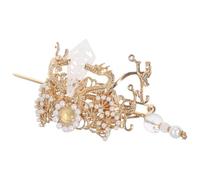 Cabilock Vintage Traditional Chinese Hair Bun Stick Alloy Hanfu Hairpin Coronet For Bridal Wedding Party Ancient Style Hair Accessories For Women