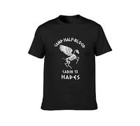 Cabin 13 Camp Half Blood Skeleton Hades Percy Jackson Olympians Boy T-Shirt Graphic Tee Printed Top Mens Black Shirt L