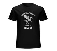 Cabin 13 Camp Half Blood Skeleton Hades Percy Jackson Olympians T-Shirt Man's Fashion Black Unisex Tees M