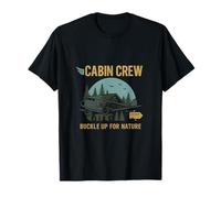 Cabin Crew Camping Crew Retro Avion Nature Design T-Shirt