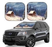 Cabin in The Woods - Pare-soleil de voiture pliable en 2 pièces pour fenêtre avant - Pare-soleil universel pour intérieur de voiture