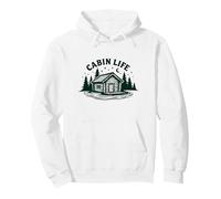 Cabin Life Escapade Rustique en Pleine Nature pour Amoureux de la Nature Sweat à Capuche, Unisexe pour Adultes, Blanc, L