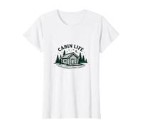 Cabin Life Escapade Rustique en Pleine Nature pour Amoureux de la Nature T-Shirt, Femme, Blanc, 3XL