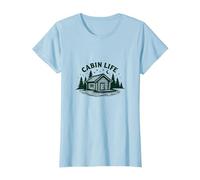 Cabin Life Escapade Rustique en Pleine Nature pour Amoureux de la Nature T-Shirt, Femme, Bleu Céleste, 3XL