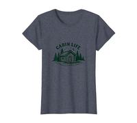 Cabin Life Escapade Rustique en Pleine Nature pour Amoureux de la Nature T-Shirt, Femme, Bleu Chiné, 3XL