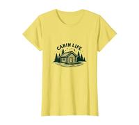 Cabin Life Escapade Rustique en Pleine Nature pour Amoureux de la Nature T-Shirt, Femme, Citron, 3XL