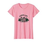 Cabin Life Escapade Rustique en Pleine Nature pour Amoureux de la Nature T-Shirt, Femme, Rose, 3XL