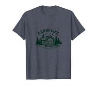 Cabin Life Escapade Rustique en Pleine Nature pour Amoureux de la Nature T-Shirt, Homme, Bleu Chiné, 3XL