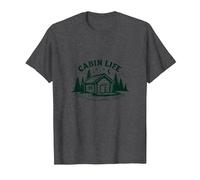 Cabin Life Escapade Rustique en Pleine Nature pour Amoureux de la Nature T-Shirt, Homme, Chiné Foncé, 3XL