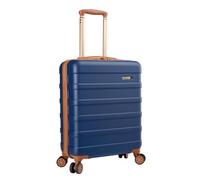 Cabin Max Anode Valise à main légère avec coque rigide, 4 roues, serrure à combinaison, Bleu marine/marron, 55 x 40 x 20 cm