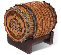 Cabin Obsession Lot de 6 dessous de verre en forme de tonneau à whisky fabriqués à la main pour les amateurs de whisky et cadeaux pour homme - 6 sous-verres à whisky de taille complète avec support de