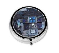 Cabin of The Future Boîte à pilules ronde en fer galvanisé avec 3 compartiments en plastique 5,1 x 5,1 x 1,8 cm