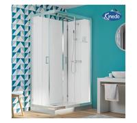 Cabine 2 portes coulissantes receveur haut 100X80 Eden rectangulaire - KINEDO CA8360