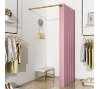 Cabine D’essayage, Salle De Ressing L-Dressing Autonome, Dressing Mobile Portable, Cloison De Confidentialité De Protection Au Sol pour Magasin De Vêtements De Bureau, Pink, 80x80cm