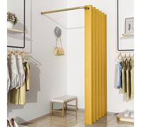 Cabine D’essayage, Salle De Ressing L-Dressing Autonome, Dressing Mobile Portable, Cloison De Confidentialité De Protection Au Sol pour Magasin De Vêtements De Bureau, Gold, 80x80cm