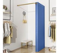 Cabine D’essayage, Salle De Ressing L-Dressing Autonome, Dressing Mobile Portable, Cloison De Confidentialité De Protection Au Sol pour Magasin De Vêtements De Bureau, Blue, 80x80cm