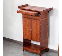Cabine d'autel Bouddhiste Bamboo, Sanctuaire de Méditation avec Drawer and | Support de culte en bambou, grand autel de prière à la maison pour affichage de statue de Bouddha, décor pour salon