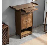 Cabine d'autel Bouddhiste Bamboo, Sanctuaire de Méditation avec Drawer and | Support de culte en bambou, grand autel de prière à la maison pour affichage de statue de Bouddha, décor pour salon