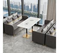 Cabine de canapé à deux places for café de luxe, 7 options de combinaison for café, hôtel, salon de thé, magasin de thé au lait, restaurant - Réception commerciale et de loisirs(Dark gray,Set7)