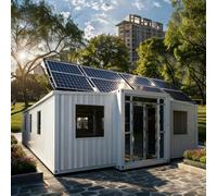 Cabine de conteneur préfabriquée Pliable modulaire à énergie Solaire | Petite maison préfabriquée pour la vie hors réseau, design modulaire pliable avec installations de vie complètes incluses